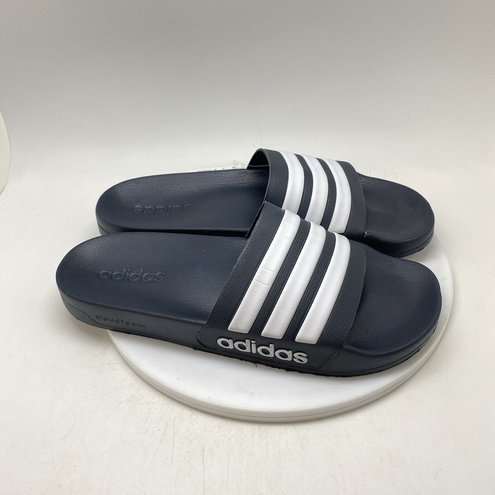 Adidas Adilette Shower Slip On Sandals Mens 11 Slides Dark Navy Blue GZ5920 Shoe